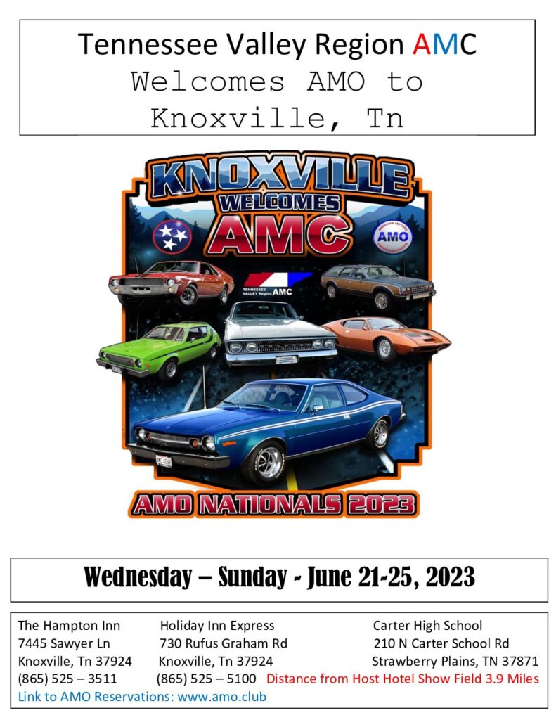2023 AMO Nationals Tennessee Valley Region AMC Car Club